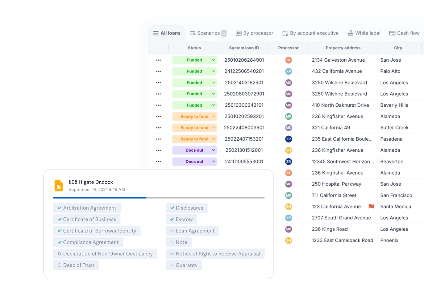 LendingOS loan origination product interface